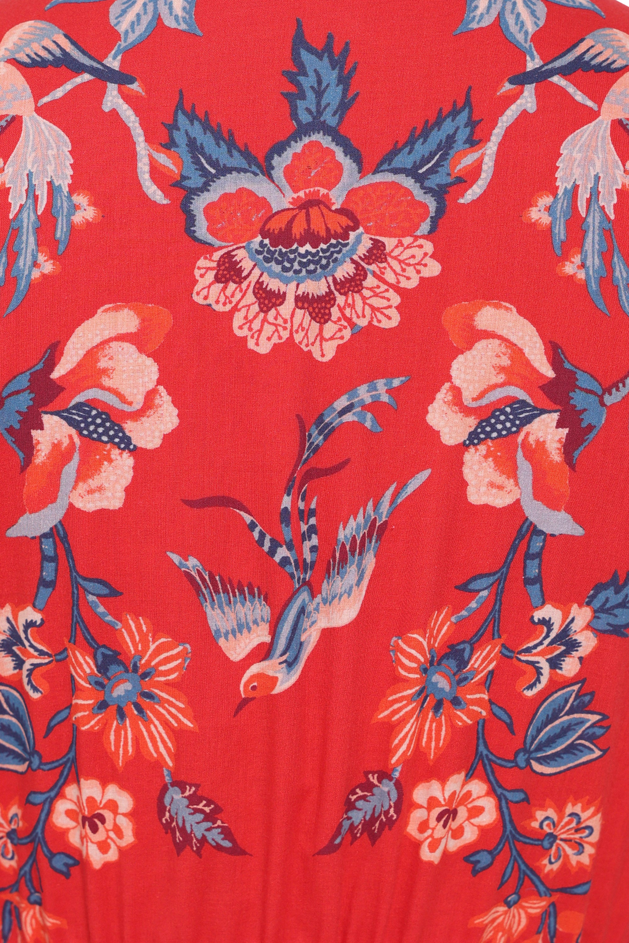 Ruby Dress Chintz Scarlet