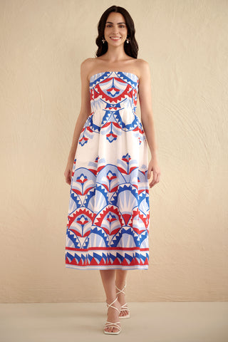 Simona Dress Paros Tile Placement Nautical