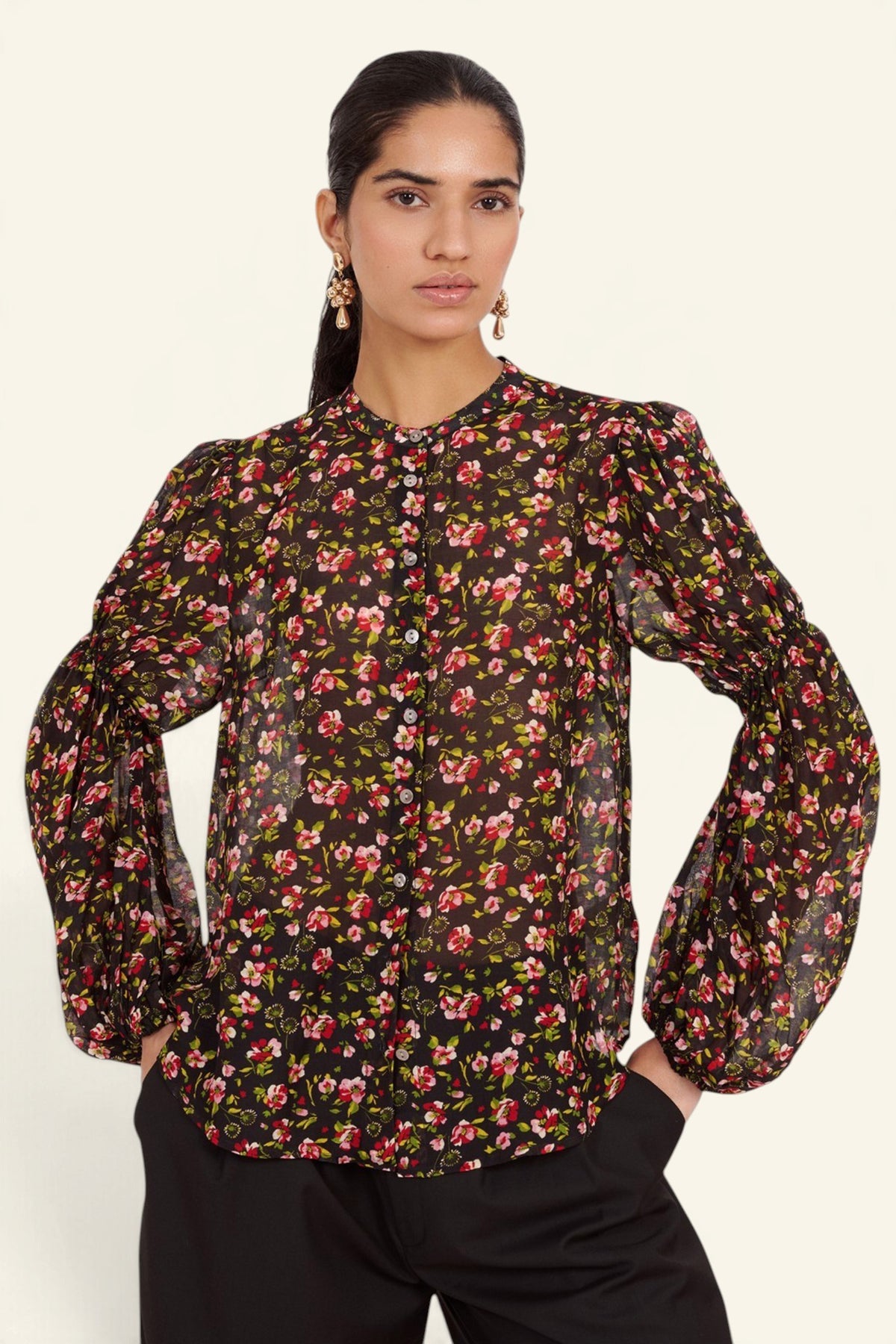 Sandra Shirt Wild Anemone Caviar