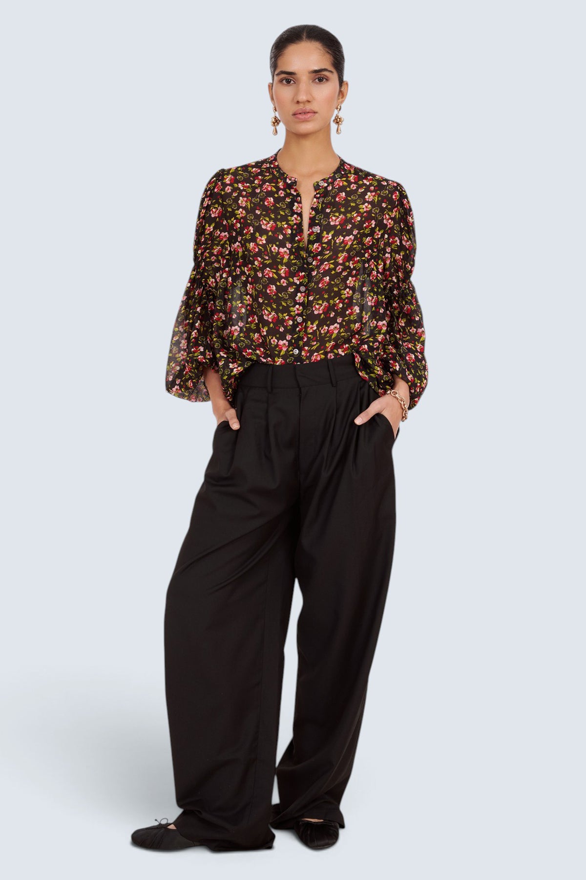 Sandra Shirt Wild Anemone Caviar