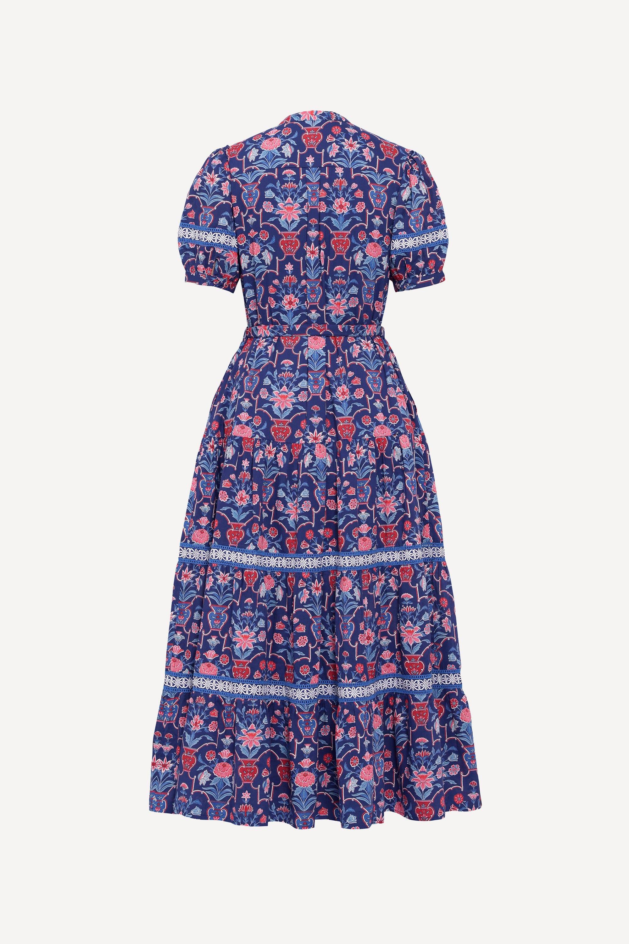 Saylor Dress Floral Vase Medieval Blue