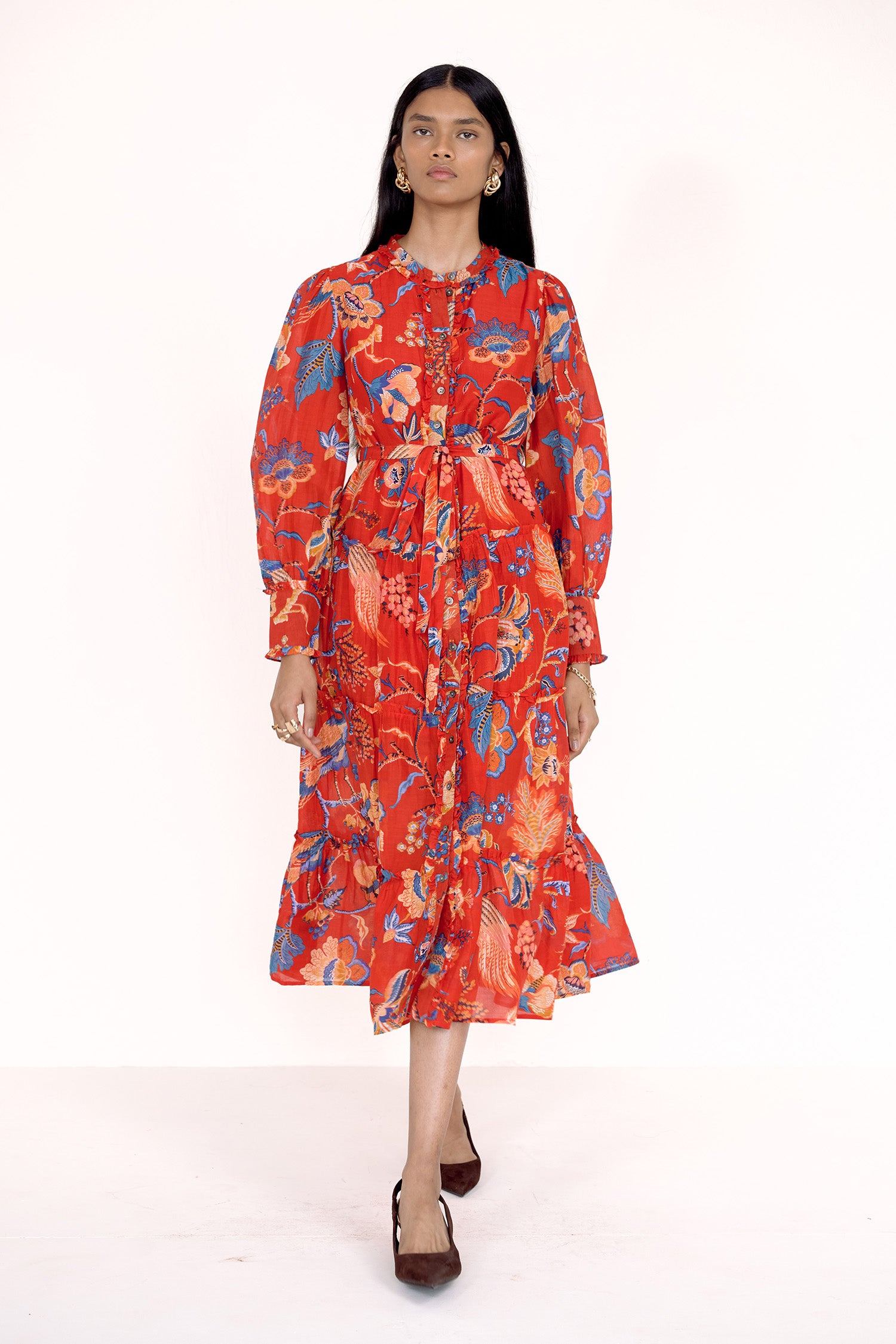 Emira Dress Chintz Carmine