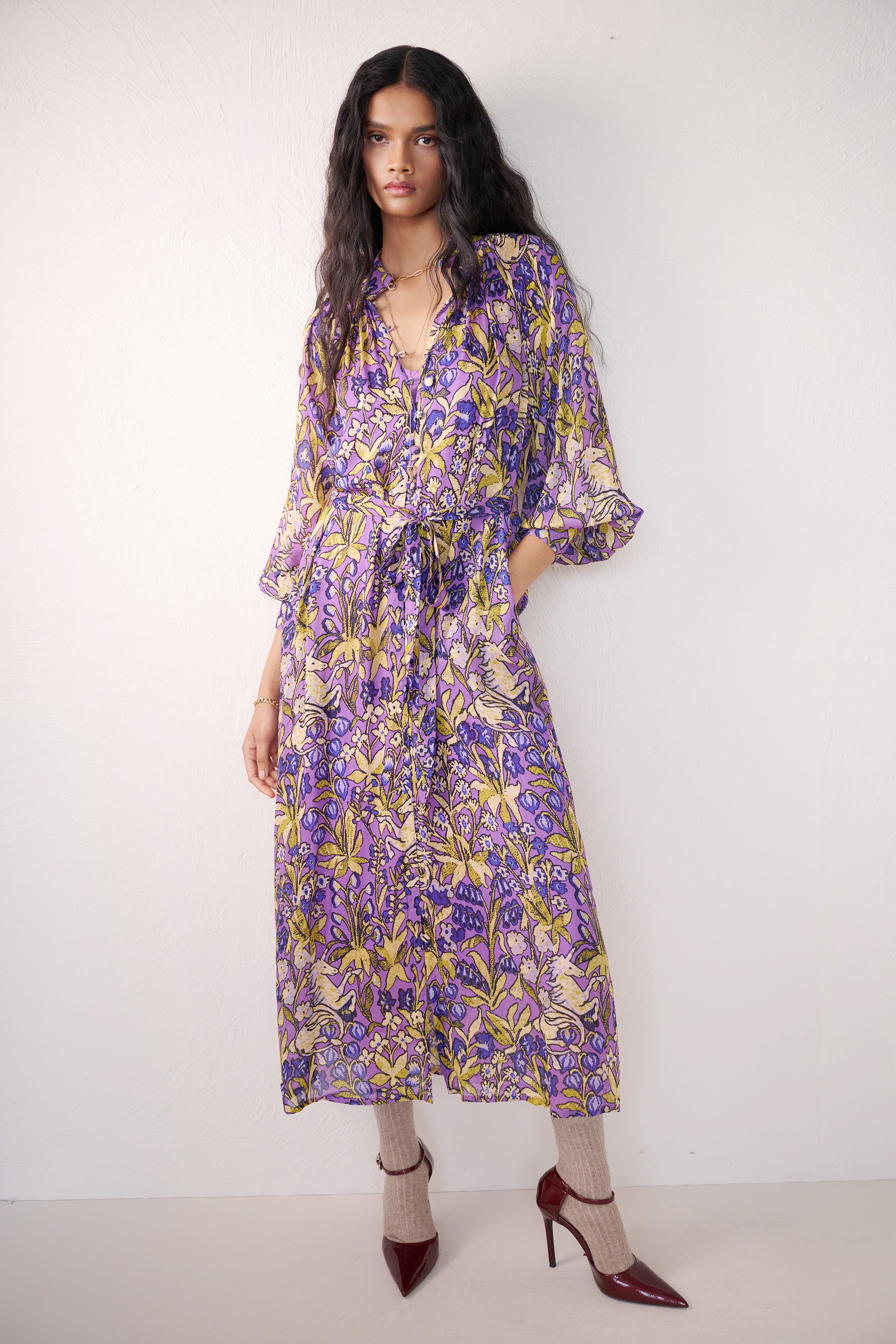 Tara Dress Unicorn Tapestry Violet