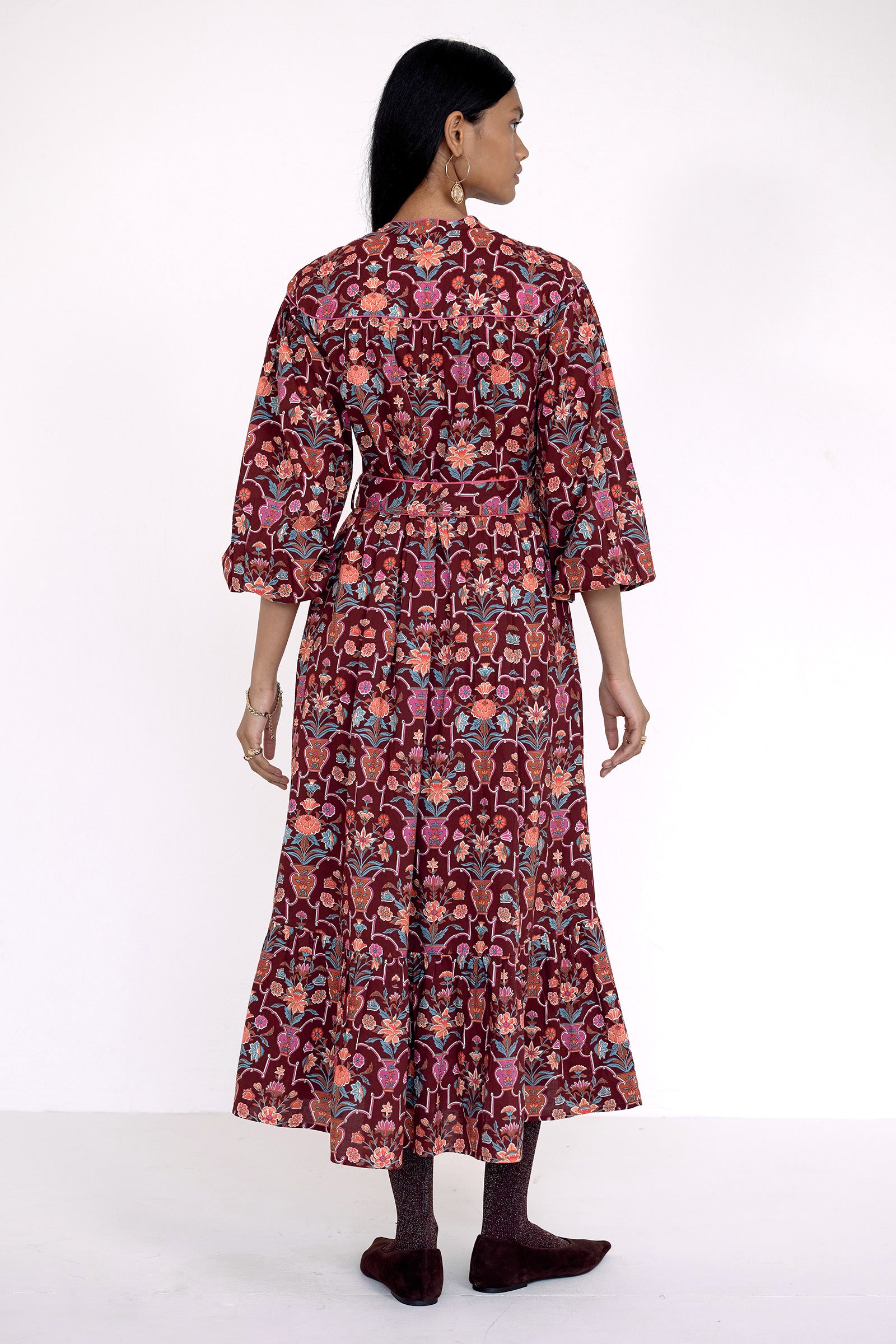 Victoria Dress Floral Vase Chestnut