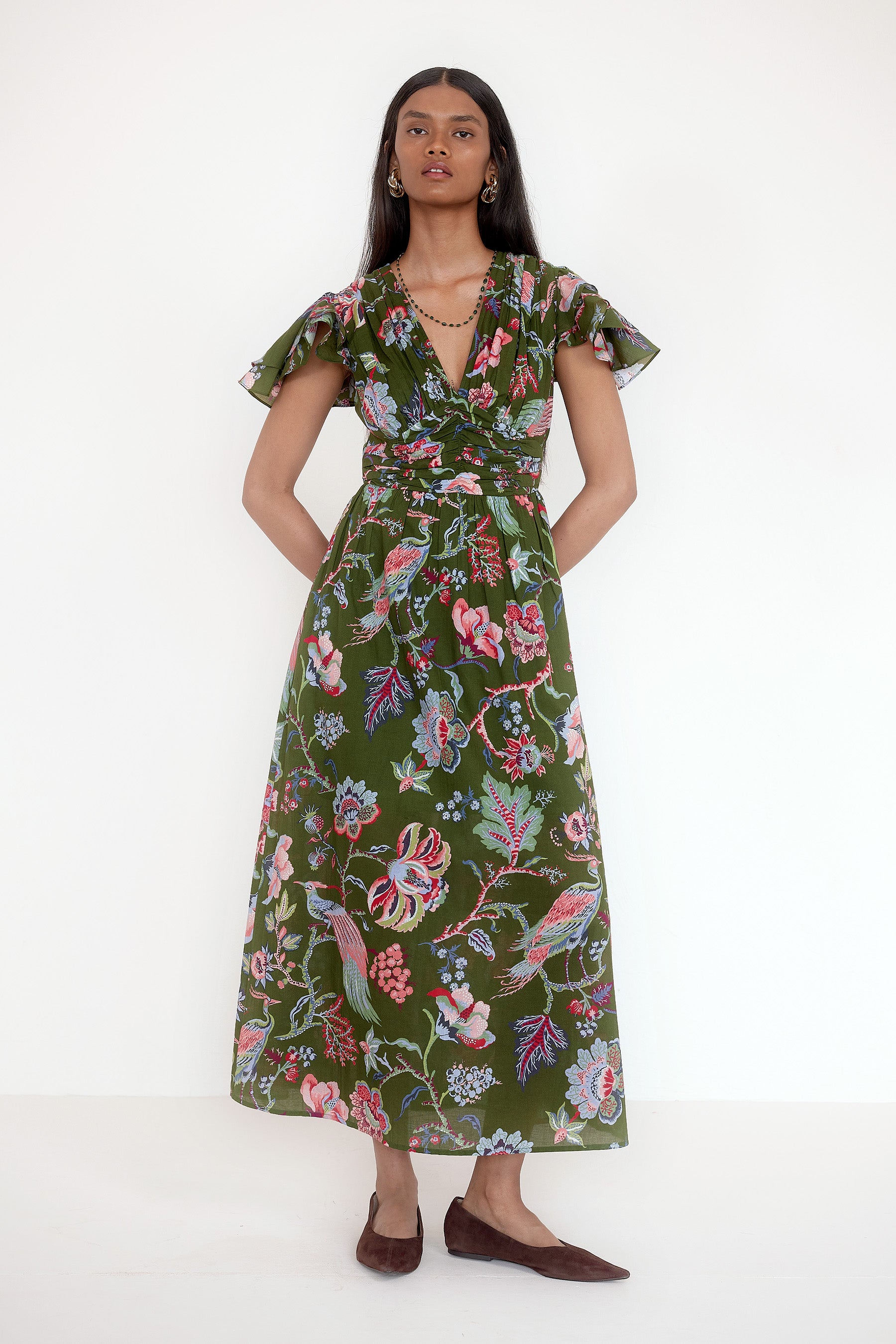 Adele Dress Chintz Moss