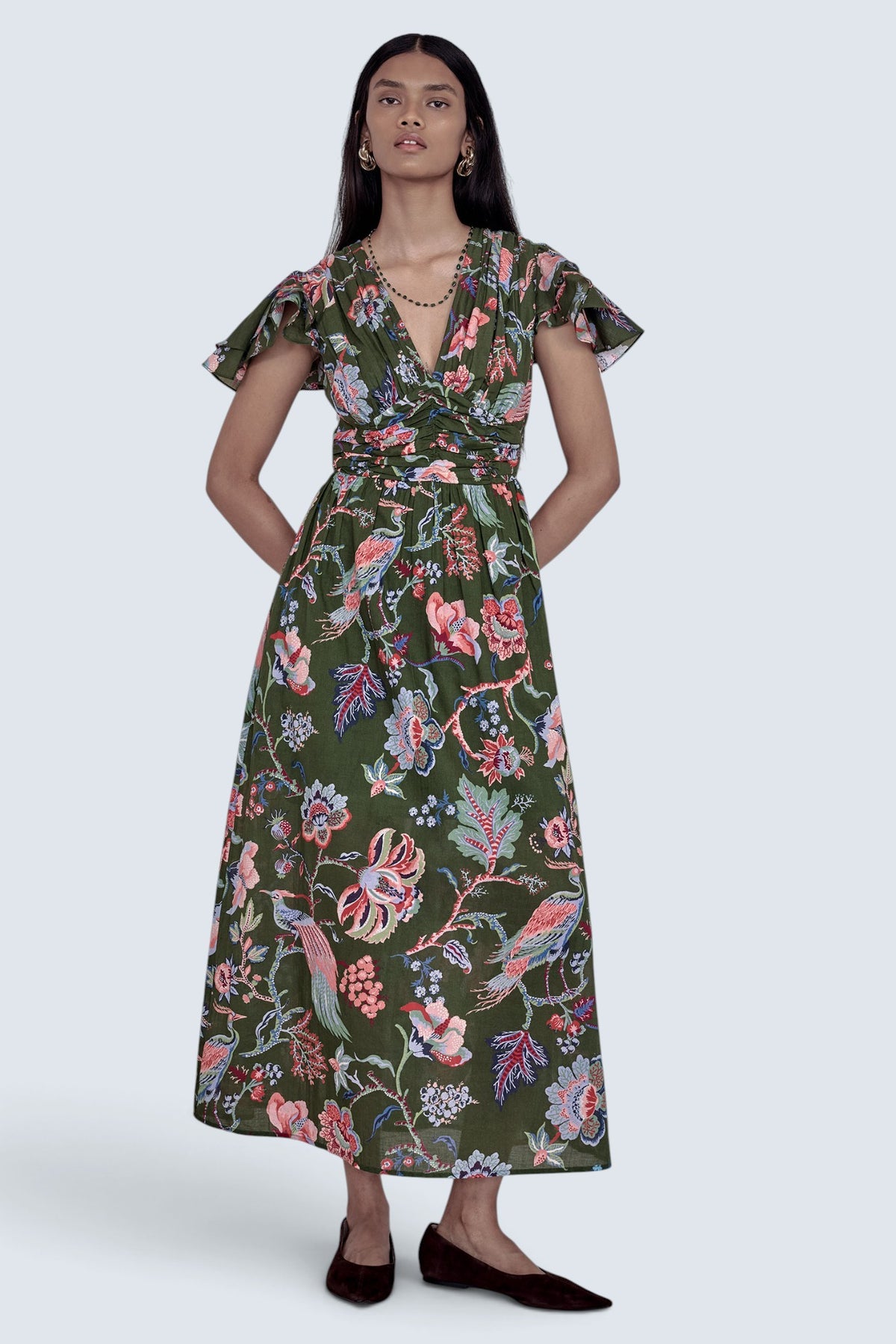 Adele Dress Chintz Moss
