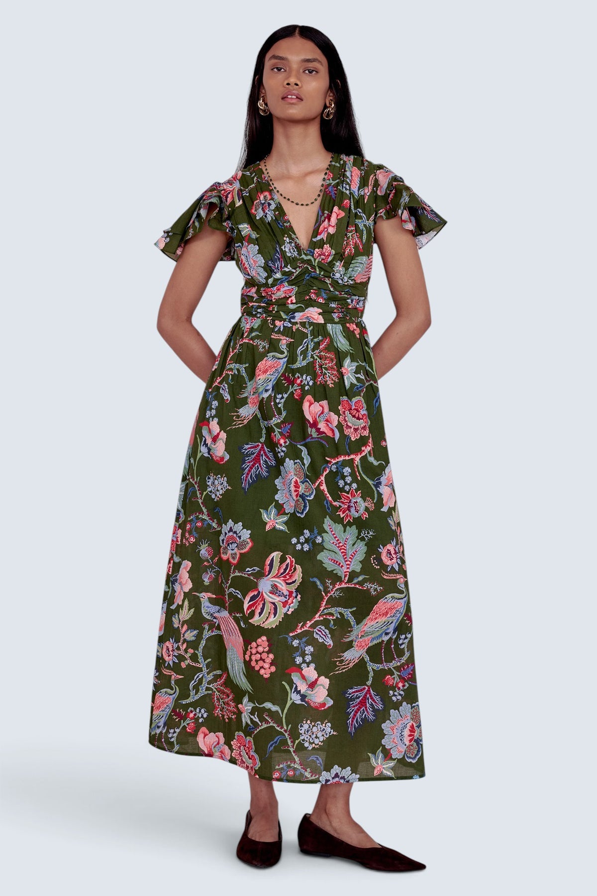 Adele Dress Chintz Moss