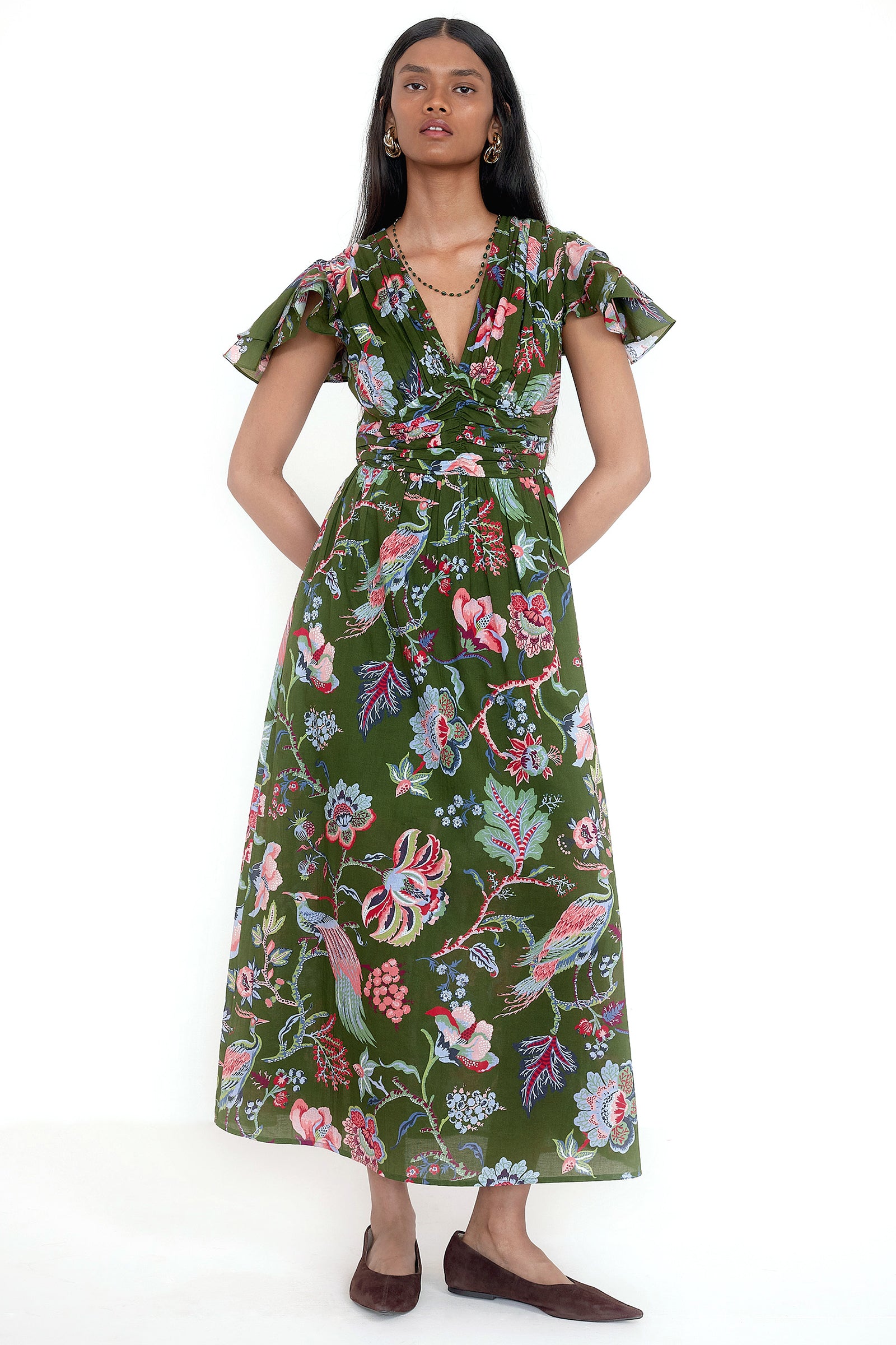 Adele Dress Chintz Moss