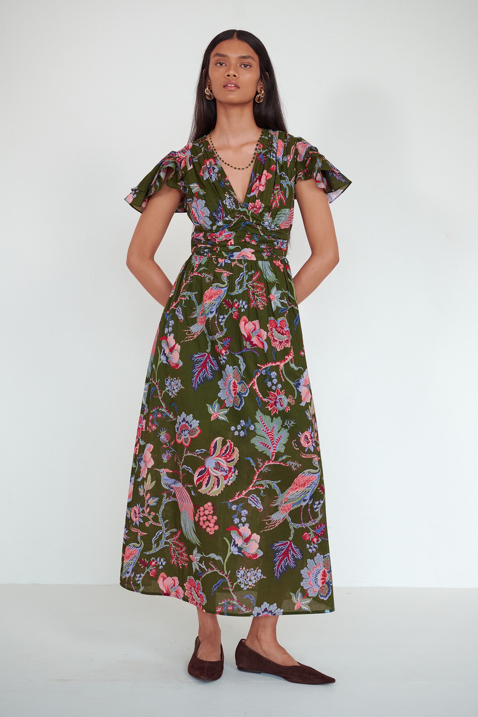 Adele Dress Chintz Moss