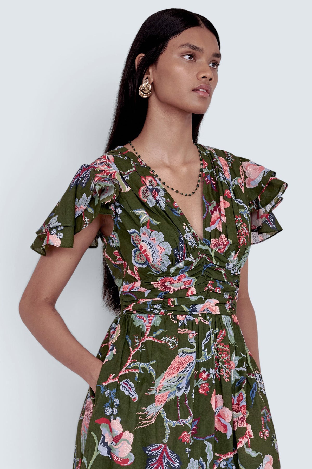Adele Dress Chintz Moss