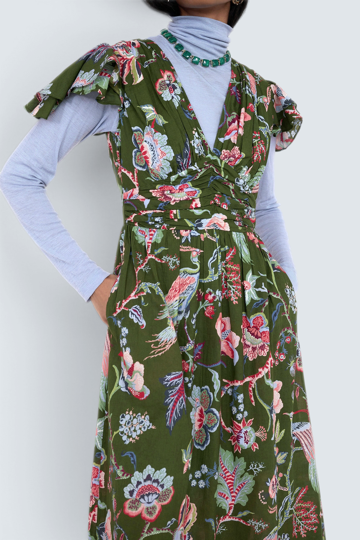 Adele Dress Chintz Moss