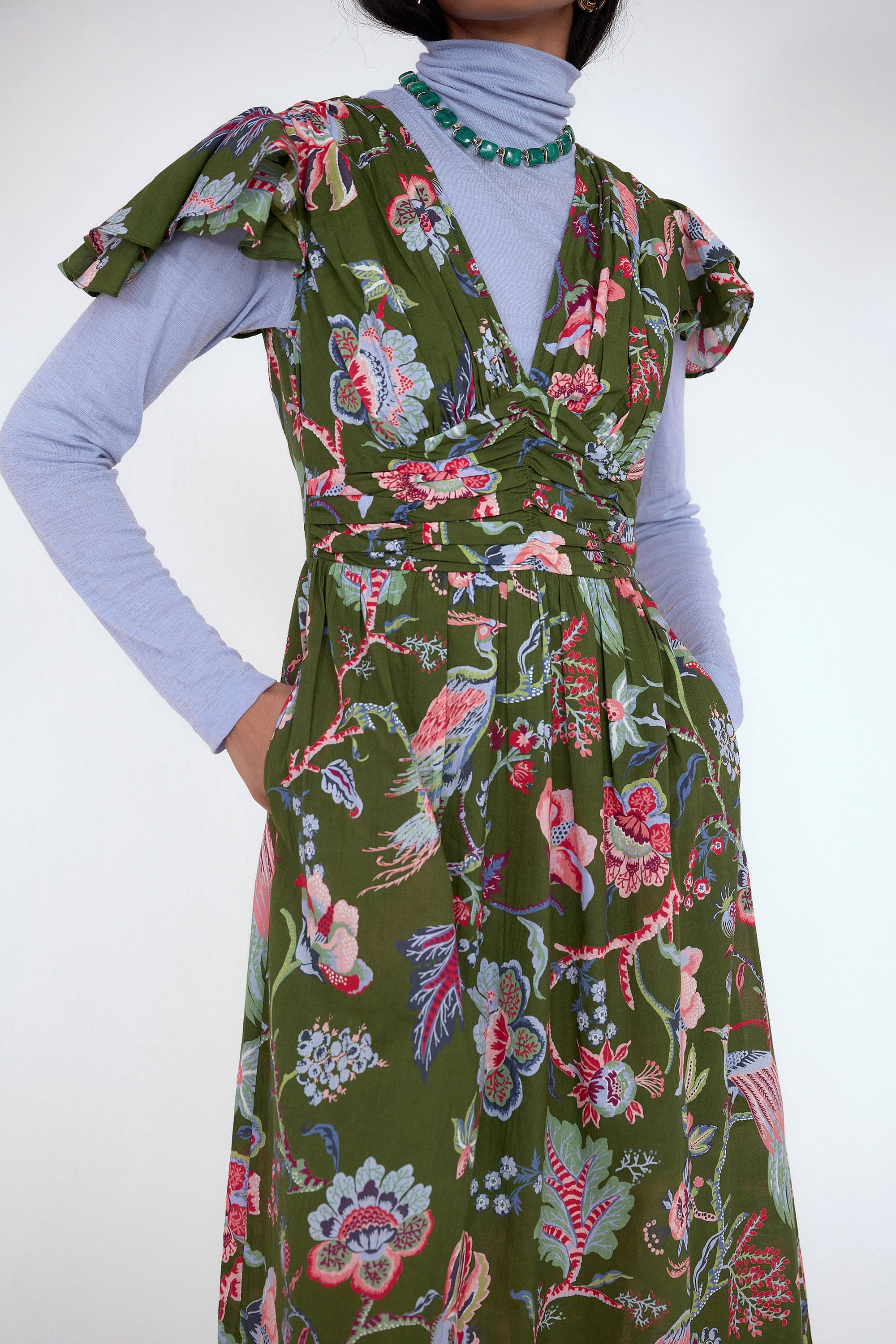 Adele Dress Chintz Moss