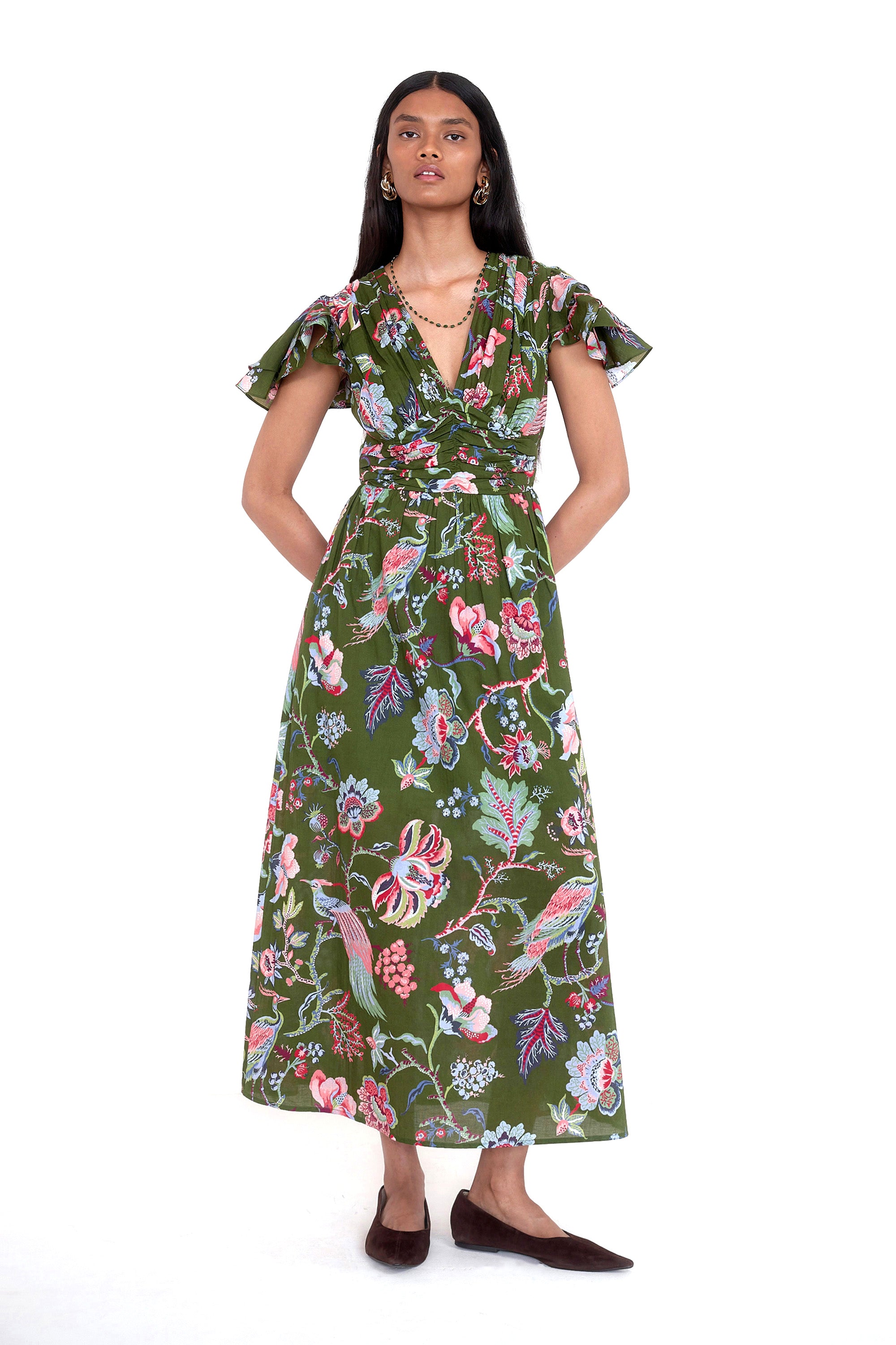Adele Dress Chintz Moss