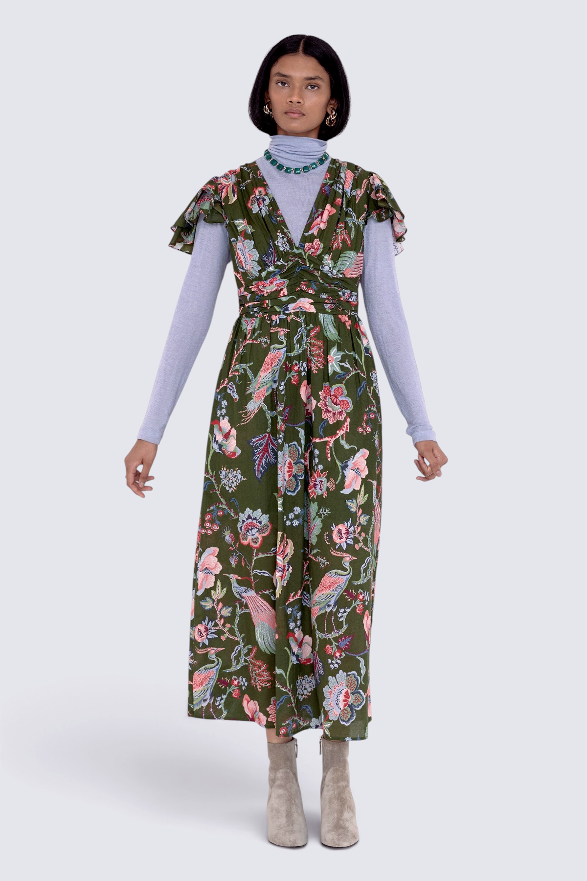 Adele Dress Chintz Moss