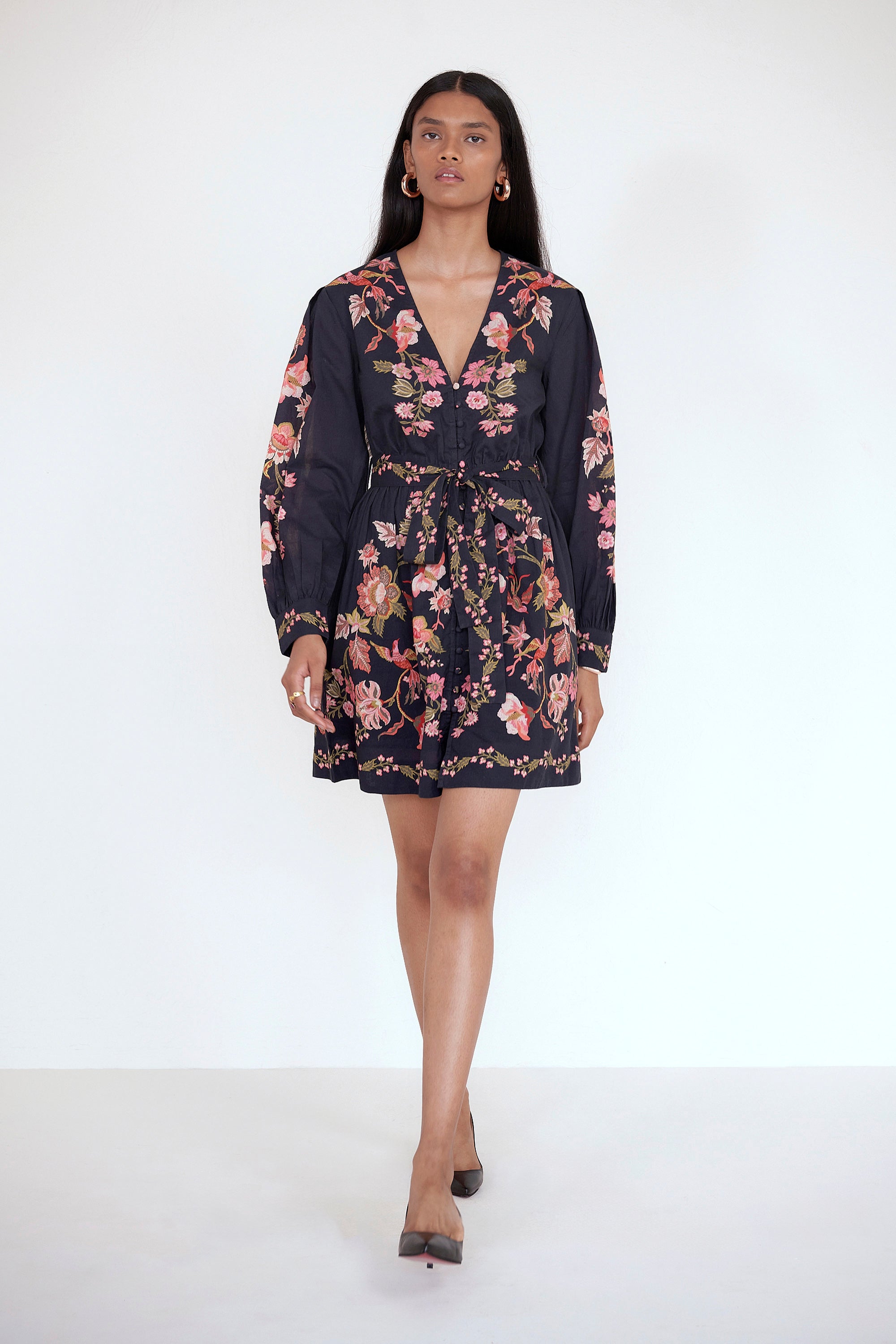 Anne Mini Dress Chintz Jet