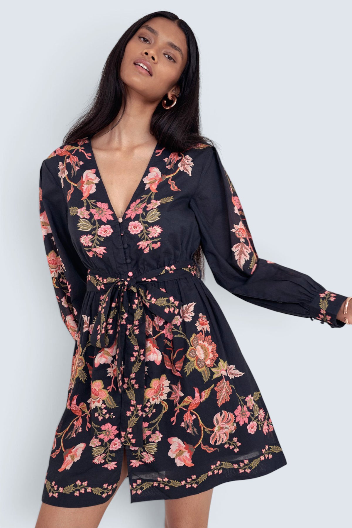 Anne Mini Dress Chintz Jet