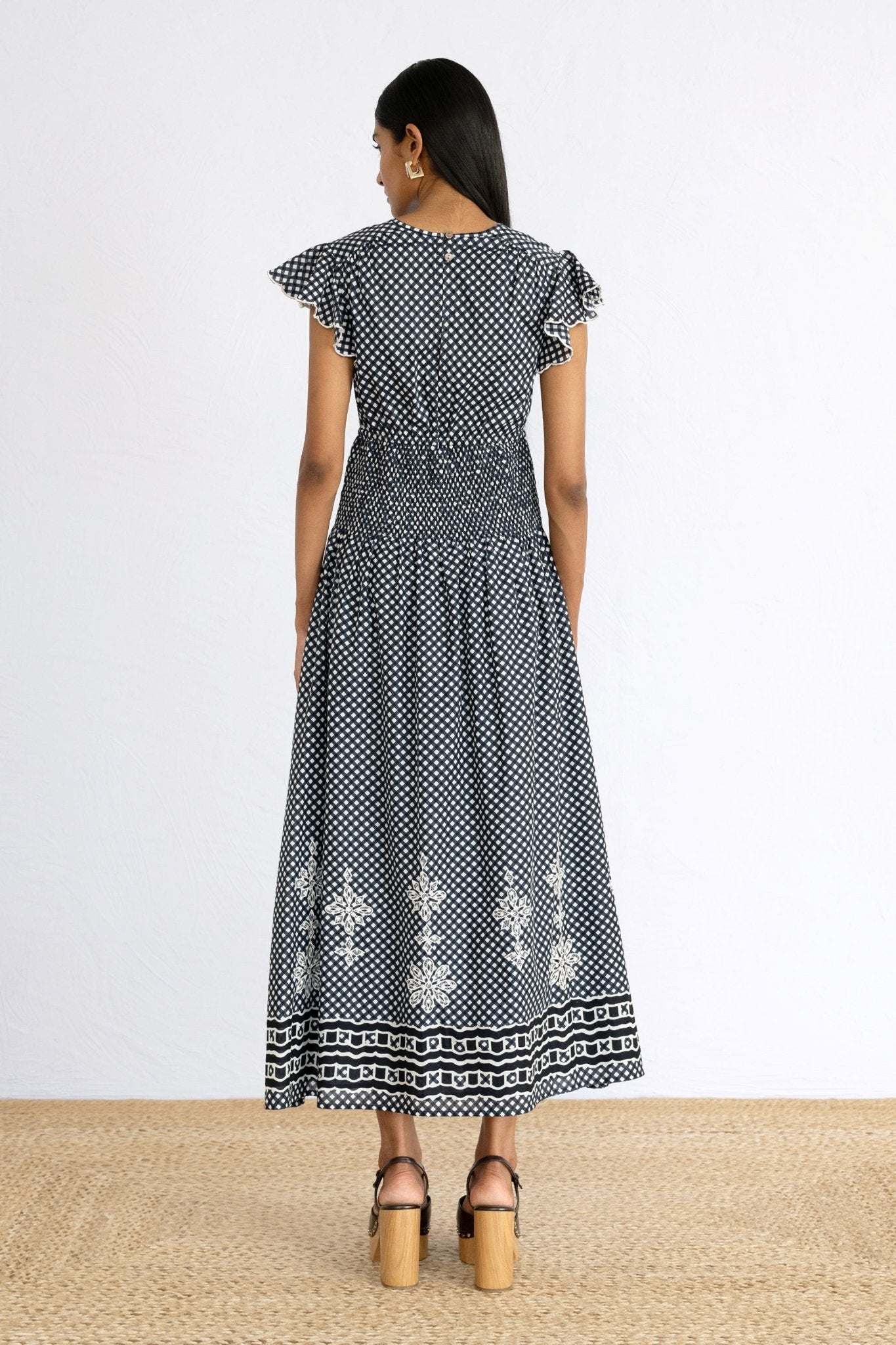 Aurelia Dress Victorian Gingham Midnight