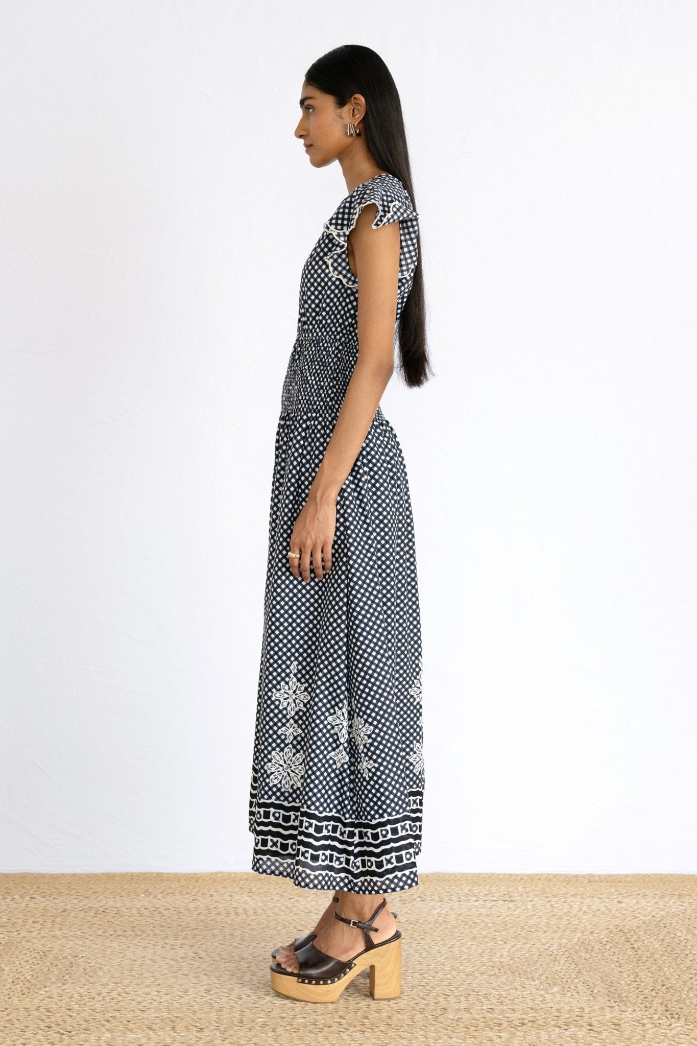 Aurelia Dress Victorian Gingham Midnight