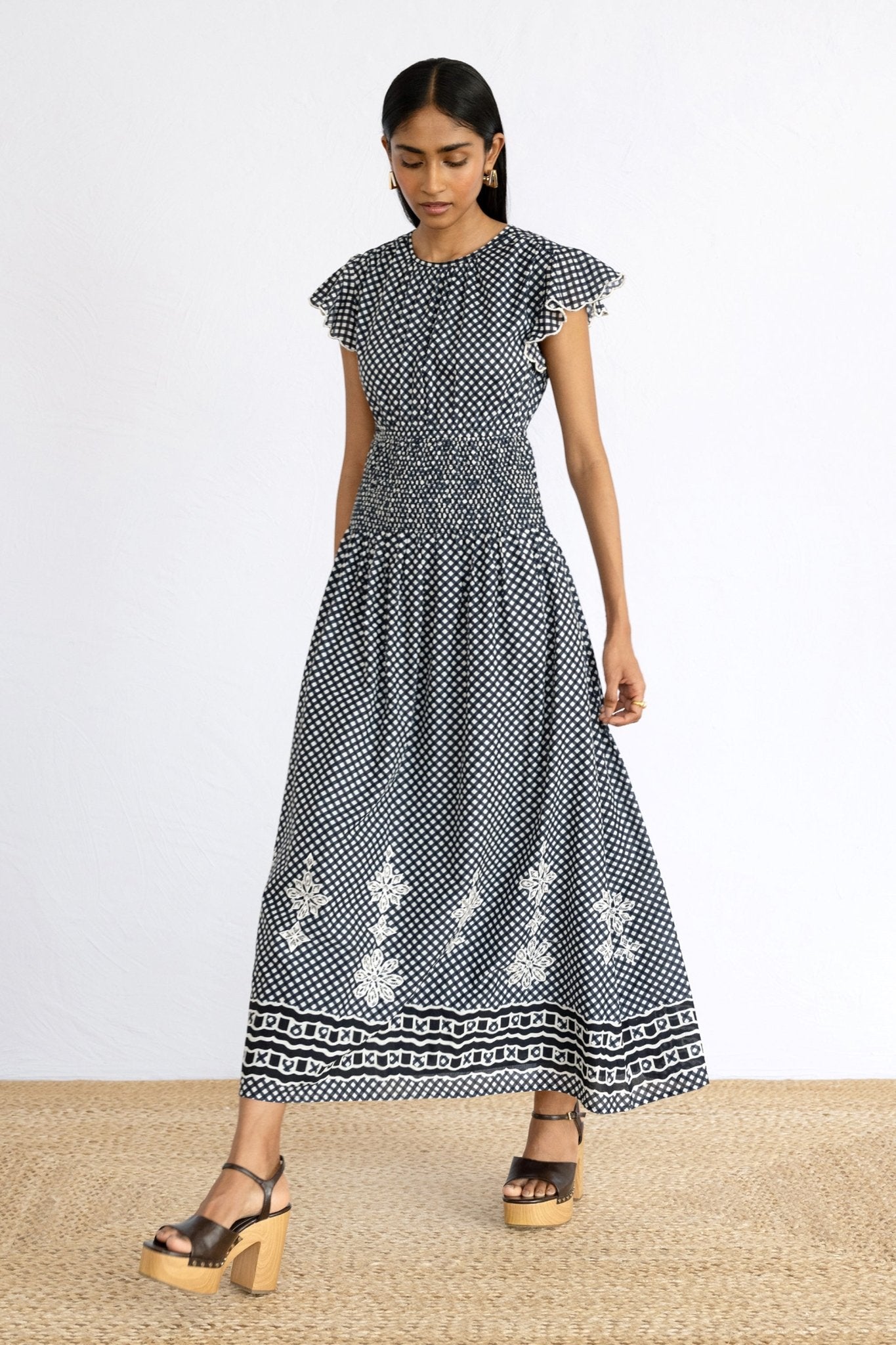 Aurelia Dress Victorian Gingham Midnight