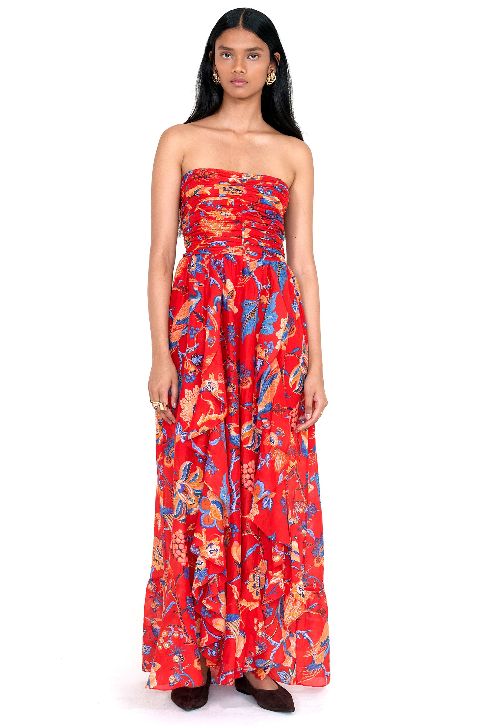 Bella Dress Chintz Carmine
