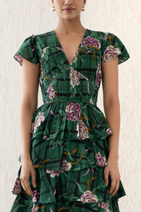 Brigit Dress Tartan Rose Pine