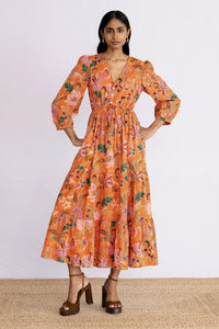 Castor Dress Bali Floral Sunset