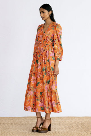 Castor Dress Bali Floral Sunset