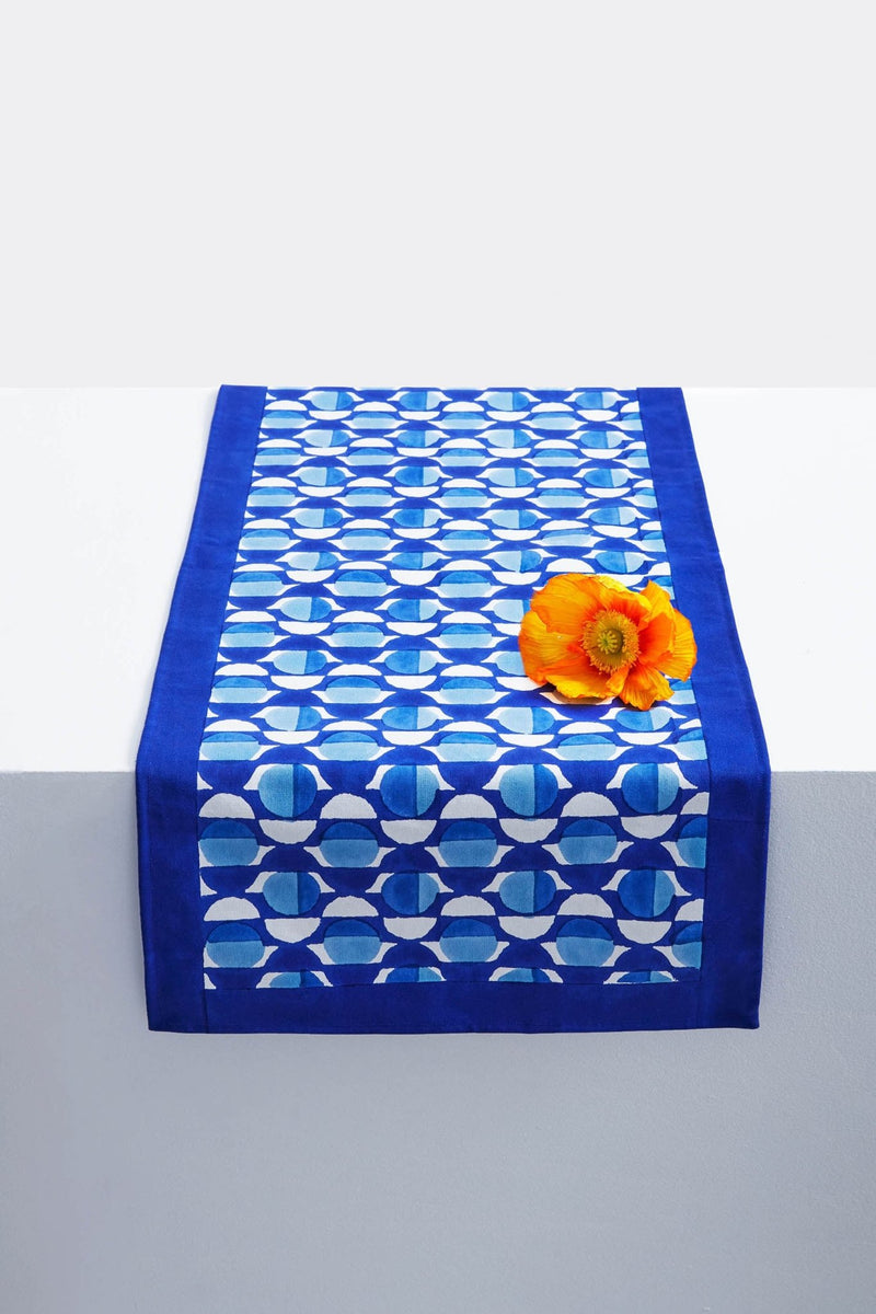 Curlew Curves Blues Table Runner