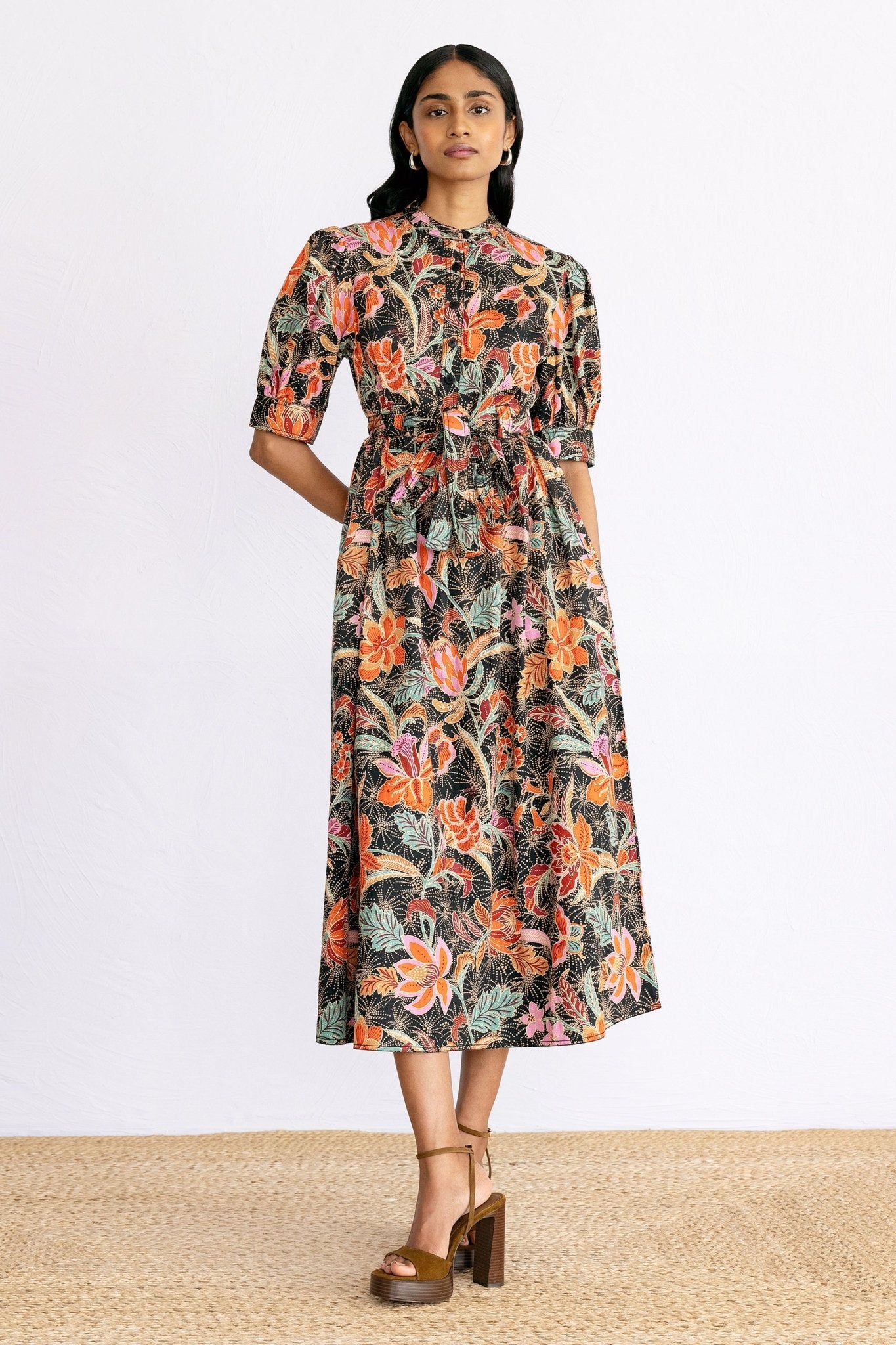 Daffodil Dress Bali Floral Syrah