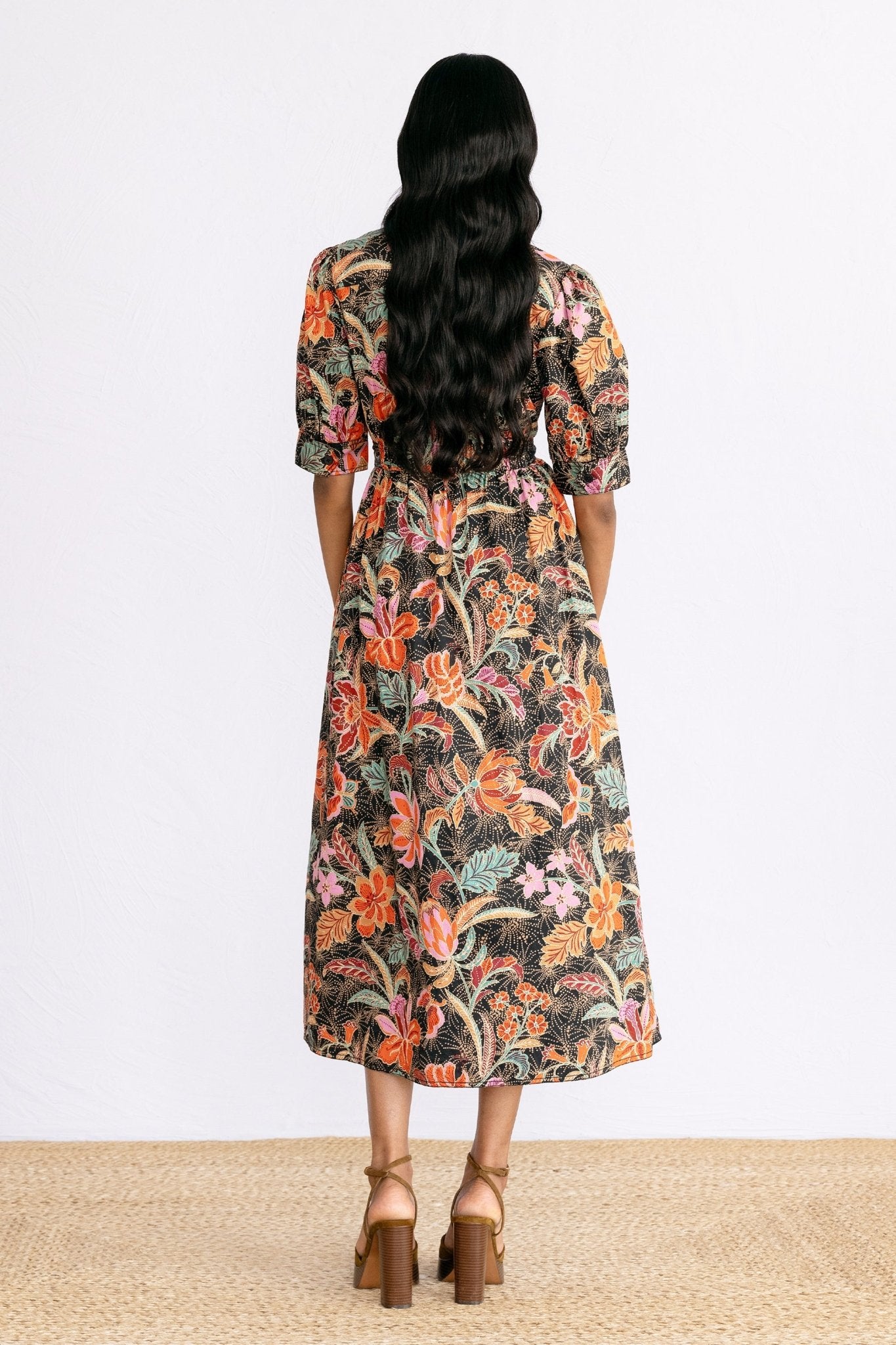 Daffodil Dress Bali Floral Syrah