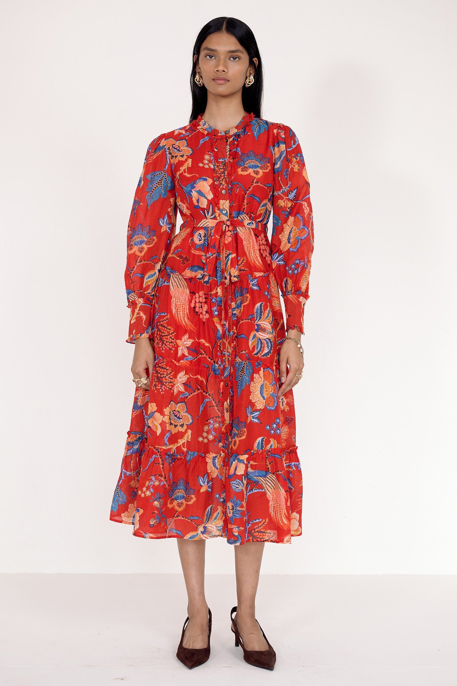 Emira Dress Chintz Carmine