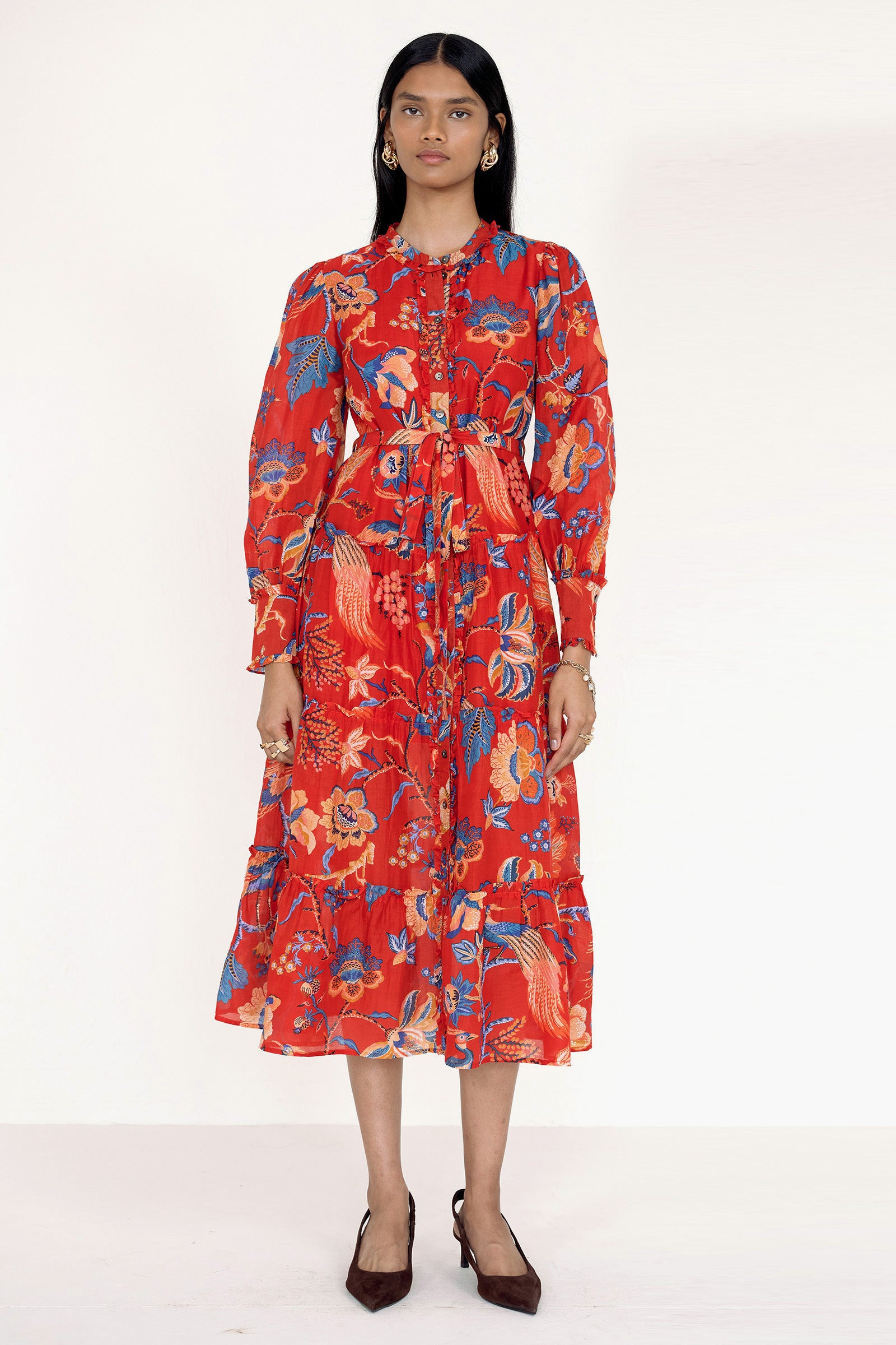 Emira Dress Chintz Carmine