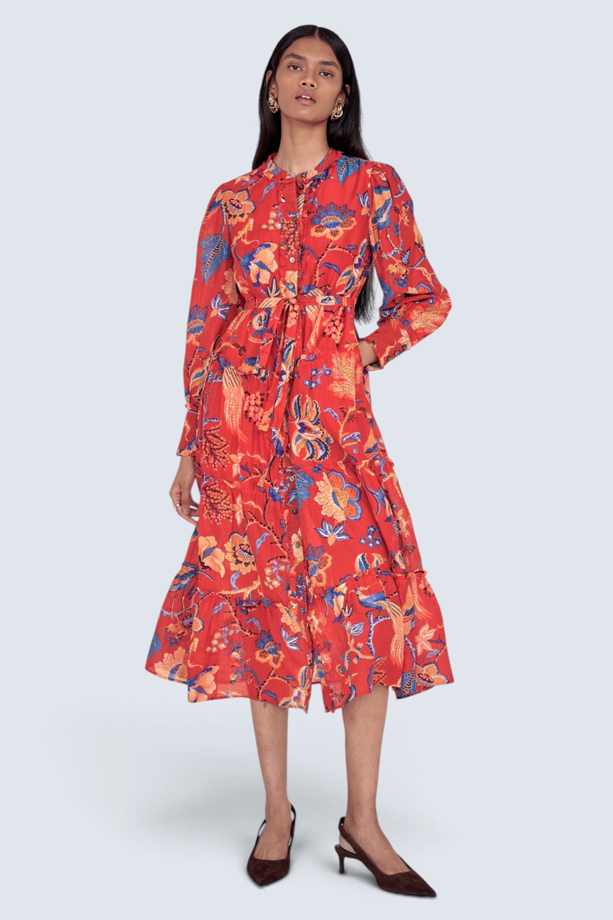 Emira Dress Chintz Carmine