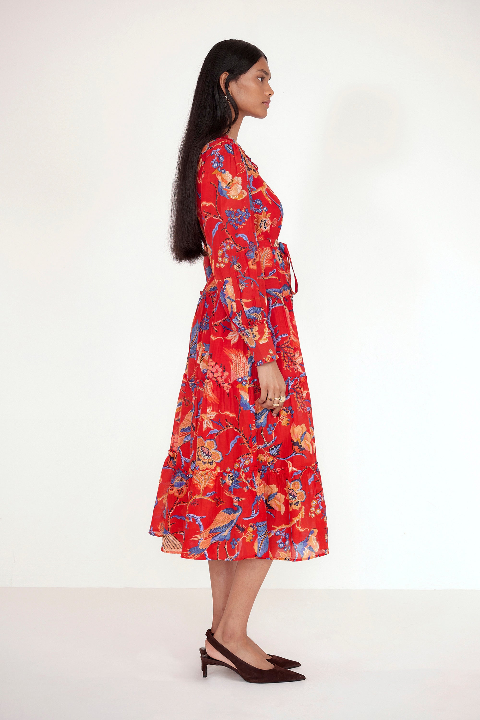 Emira Dress Chintz Carmine