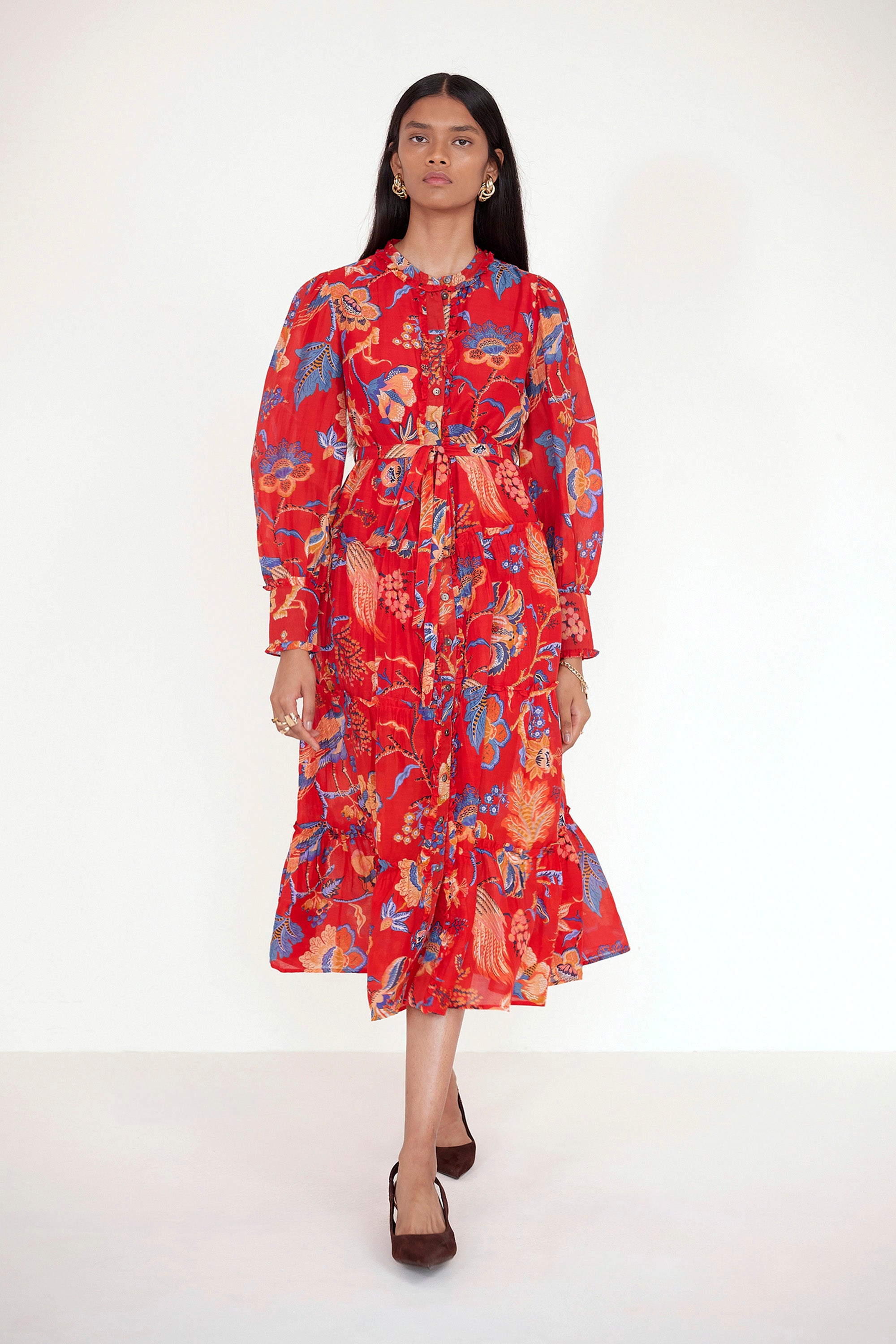 Emira Dress Chintz Carmine