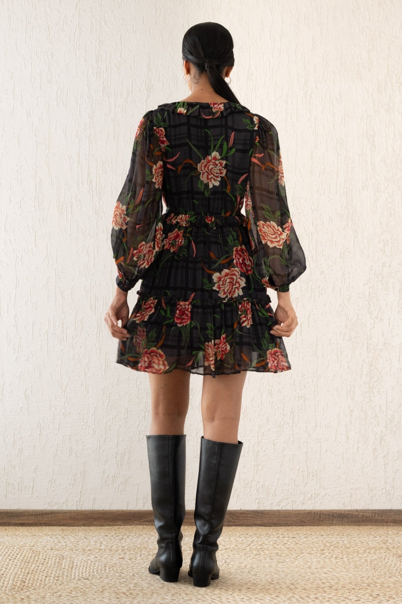 Florence Dress Tartan Rose Meteorite