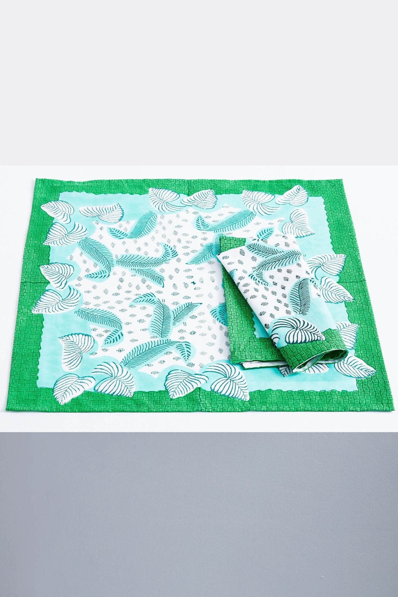 Four Palm Leaf Mint Napkins