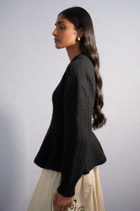 Freya Peplum Crewneck Sweater