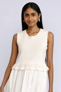 Heather Crochet Dress Ivory