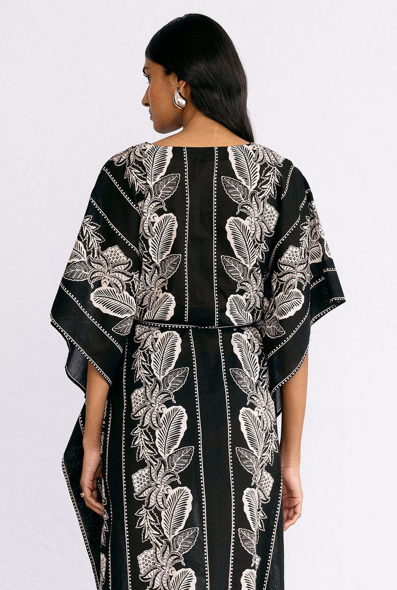 Jayden Kaftan Lombok Border Black