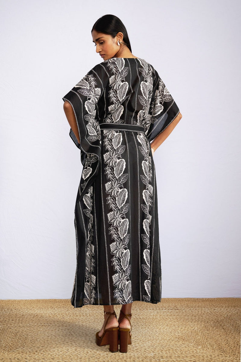 Jayden Kaftan Lombok Border Black