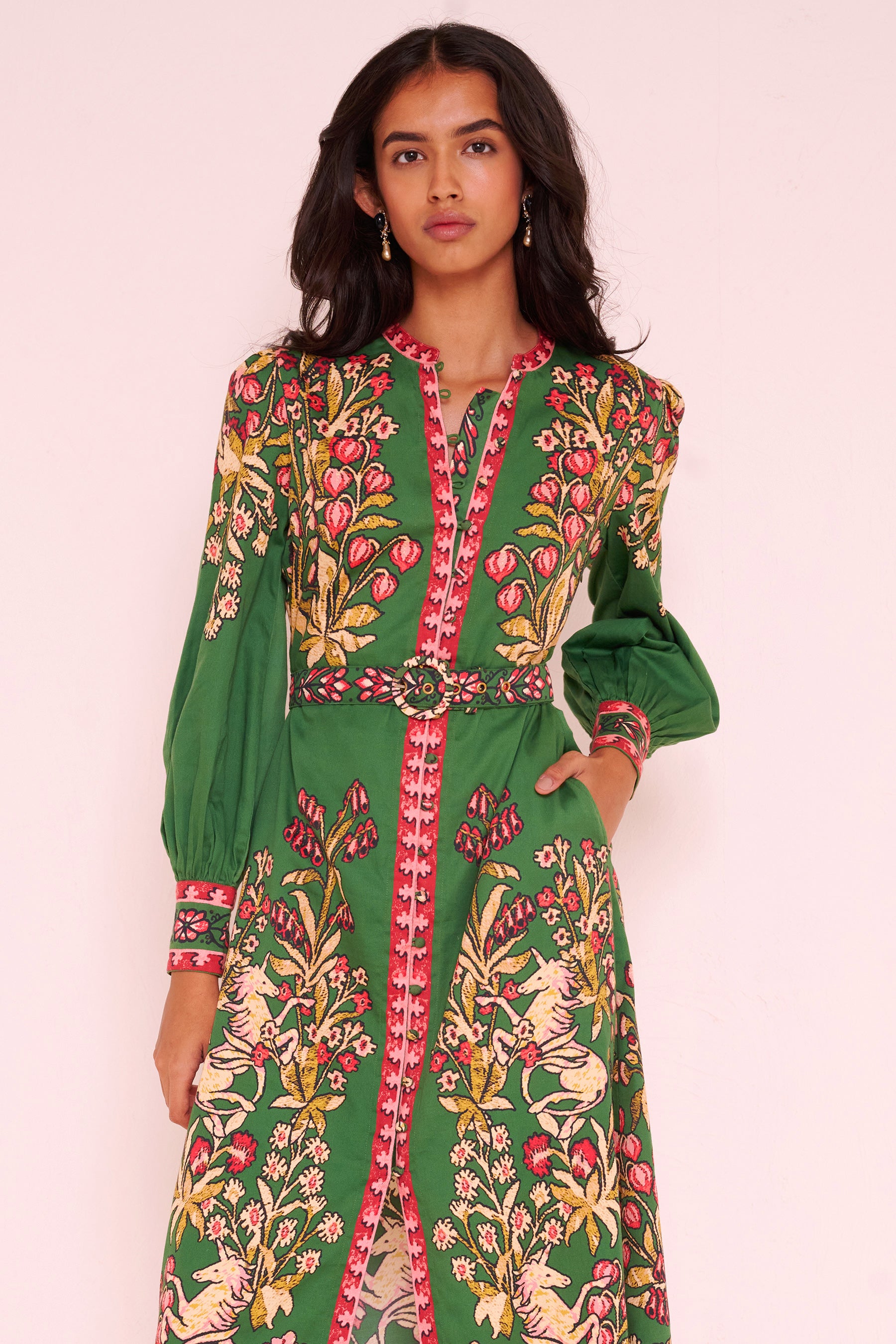 Kay Dress Unicorn Tapestry Forest