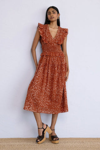 Keira Dress Bondi Batik Tobacco