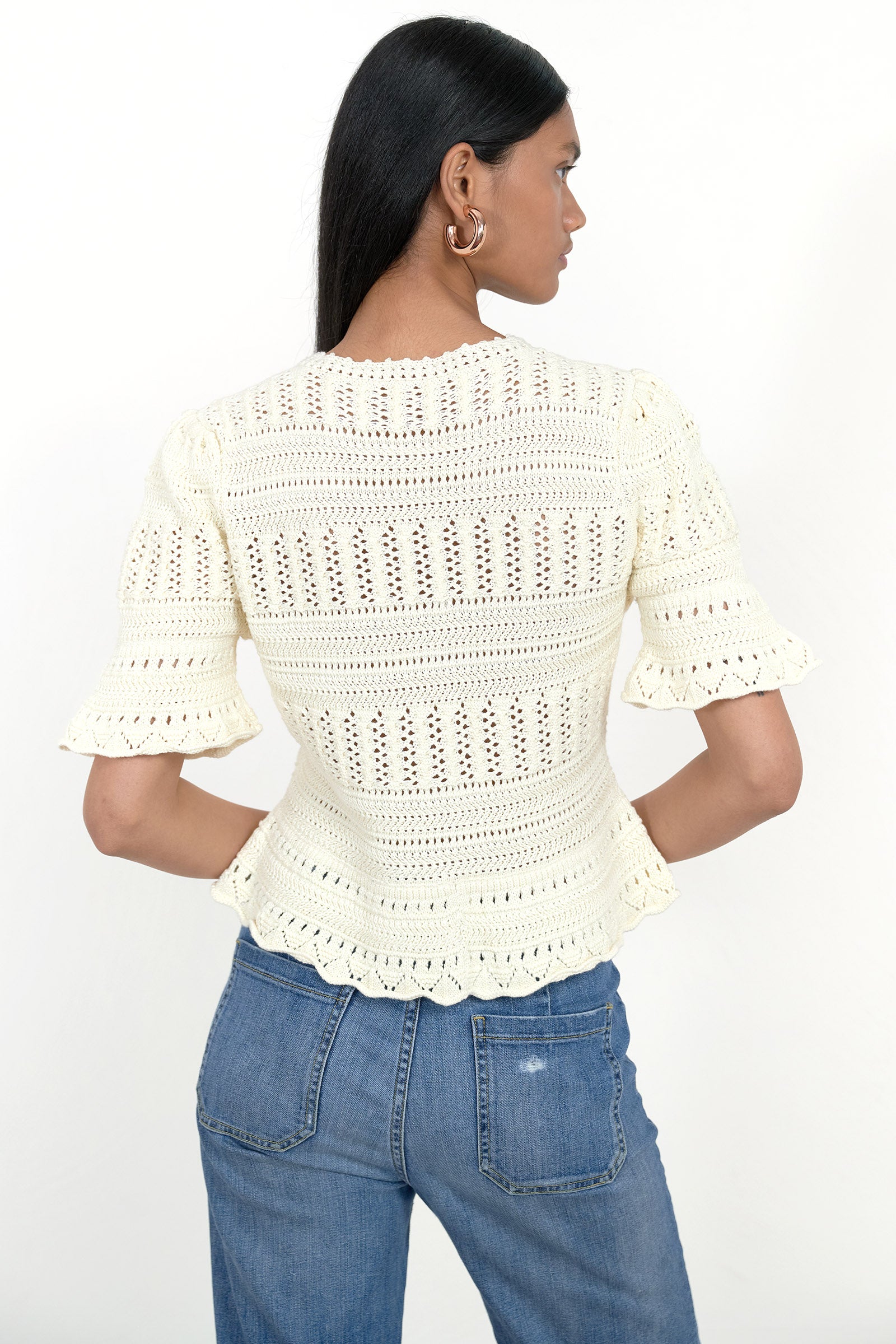 Laura Crochet Cardigan Ivory