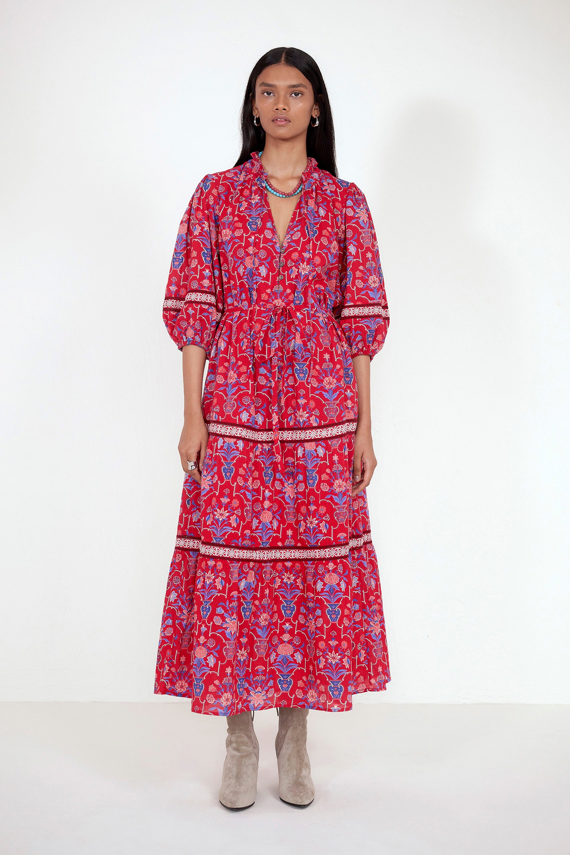 Liza Dress Floral Vase Cinnabar