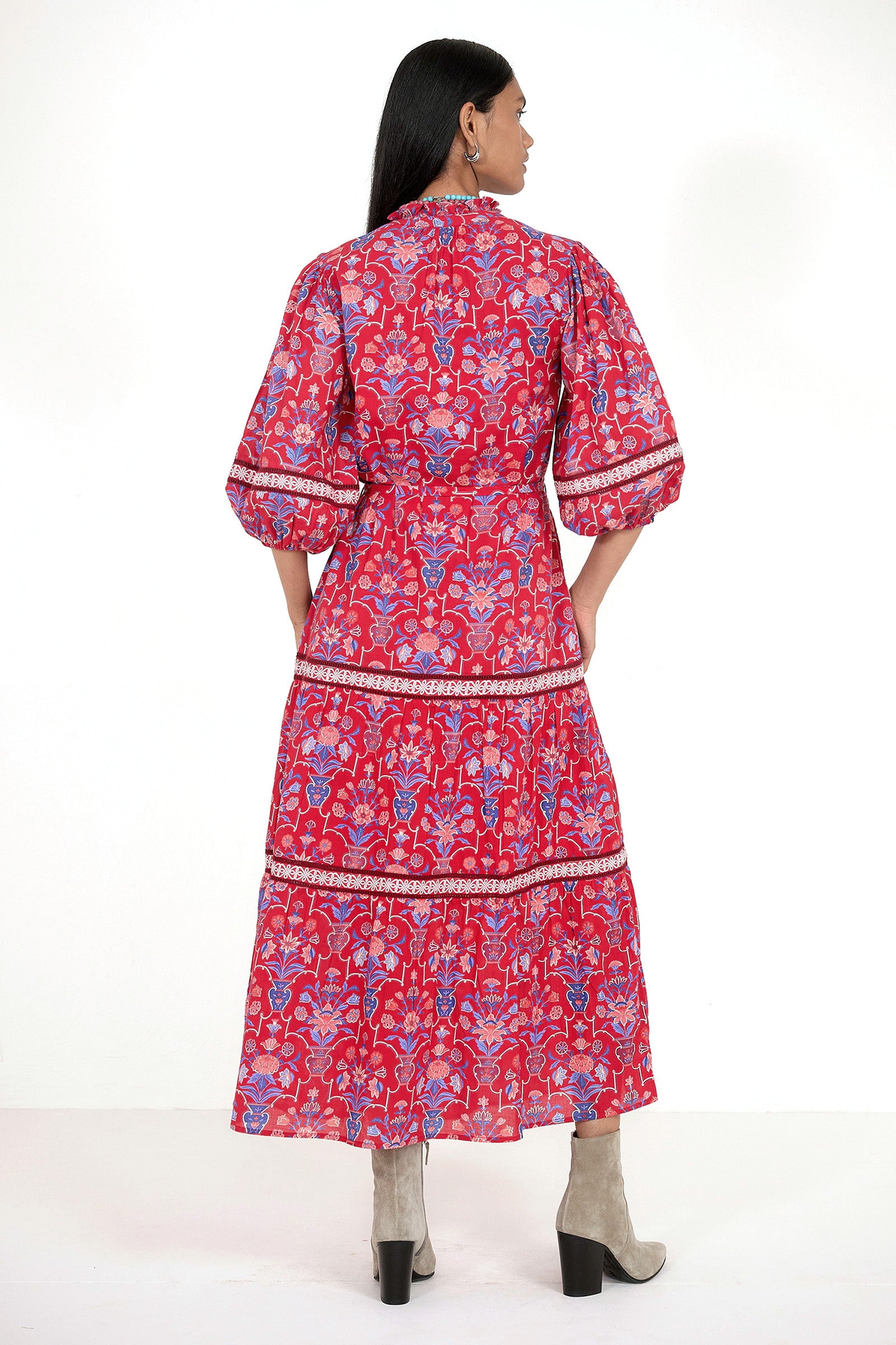 Liza Dress Floral Vase Cinnabar
