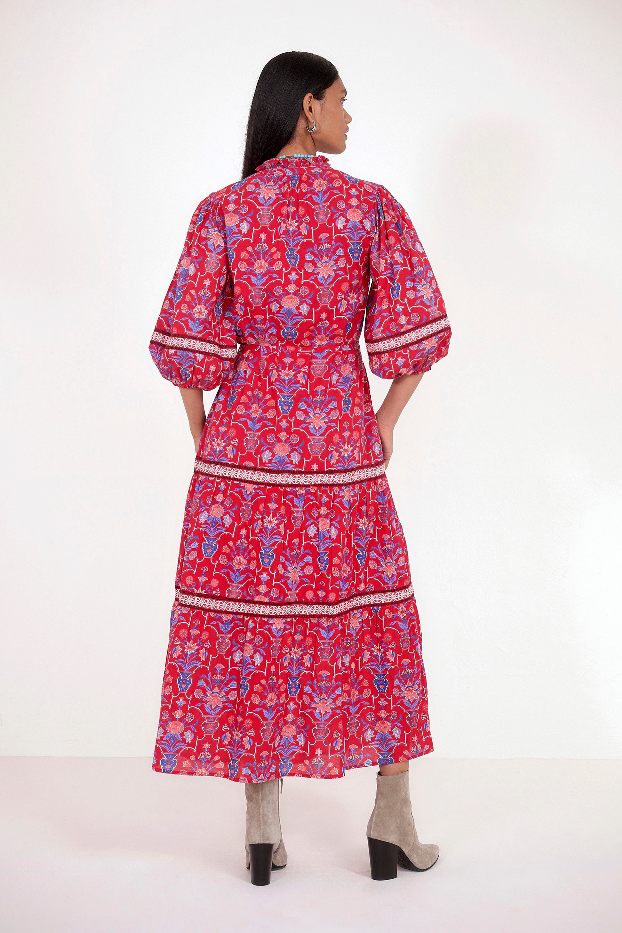 Liza Dress Floral Vase Cinnabar