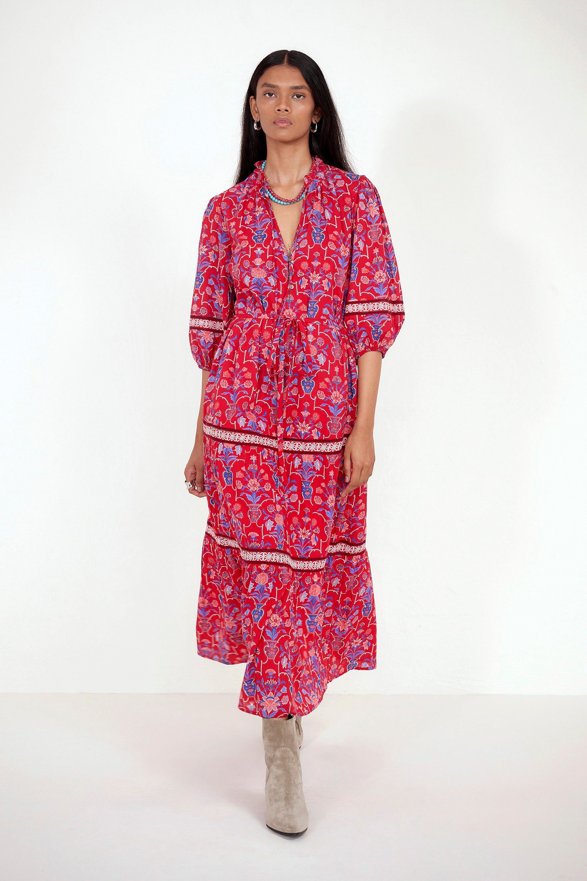 Liza Dress Floral Vase Cinnabar