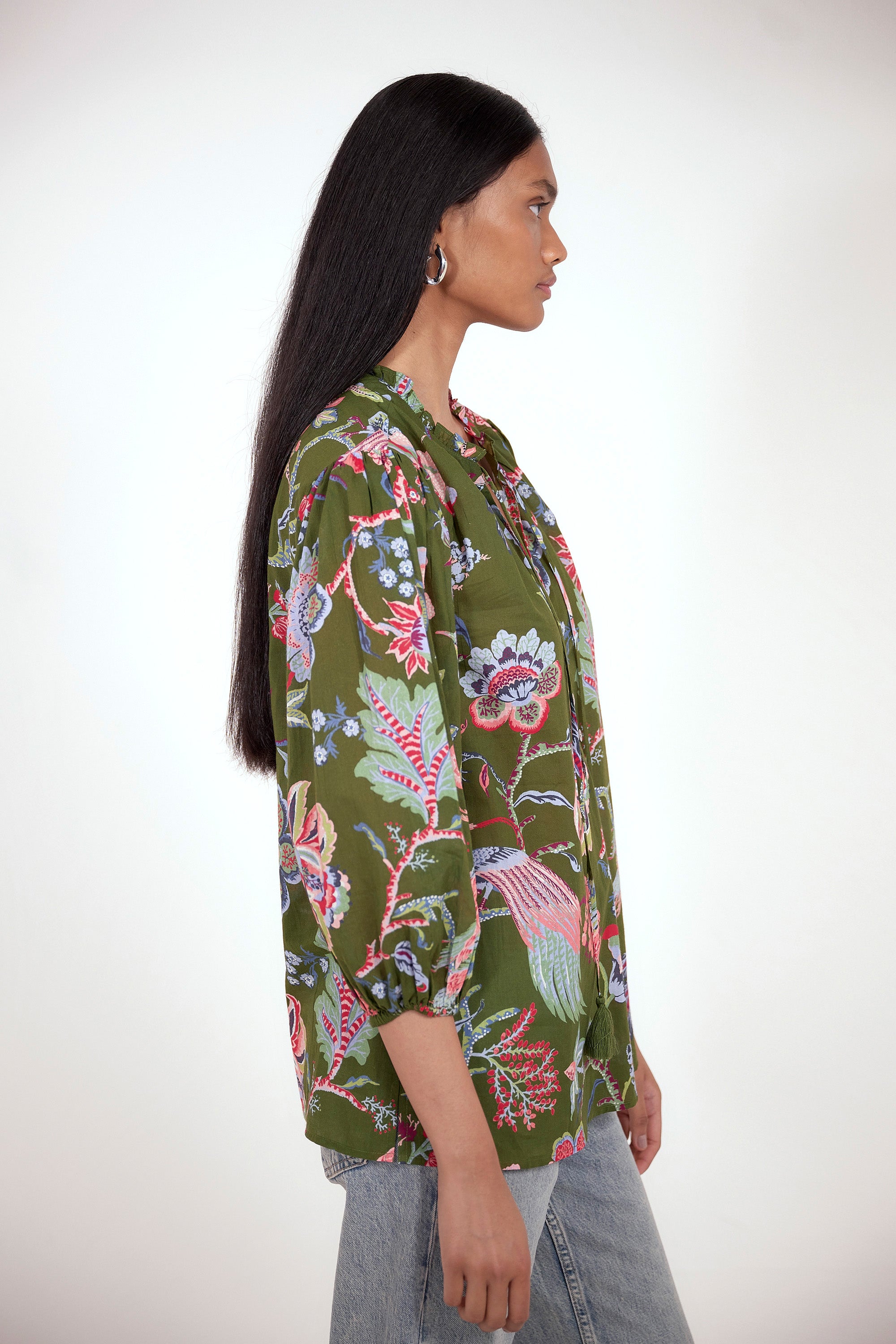 Lorna Top Chintz Moss