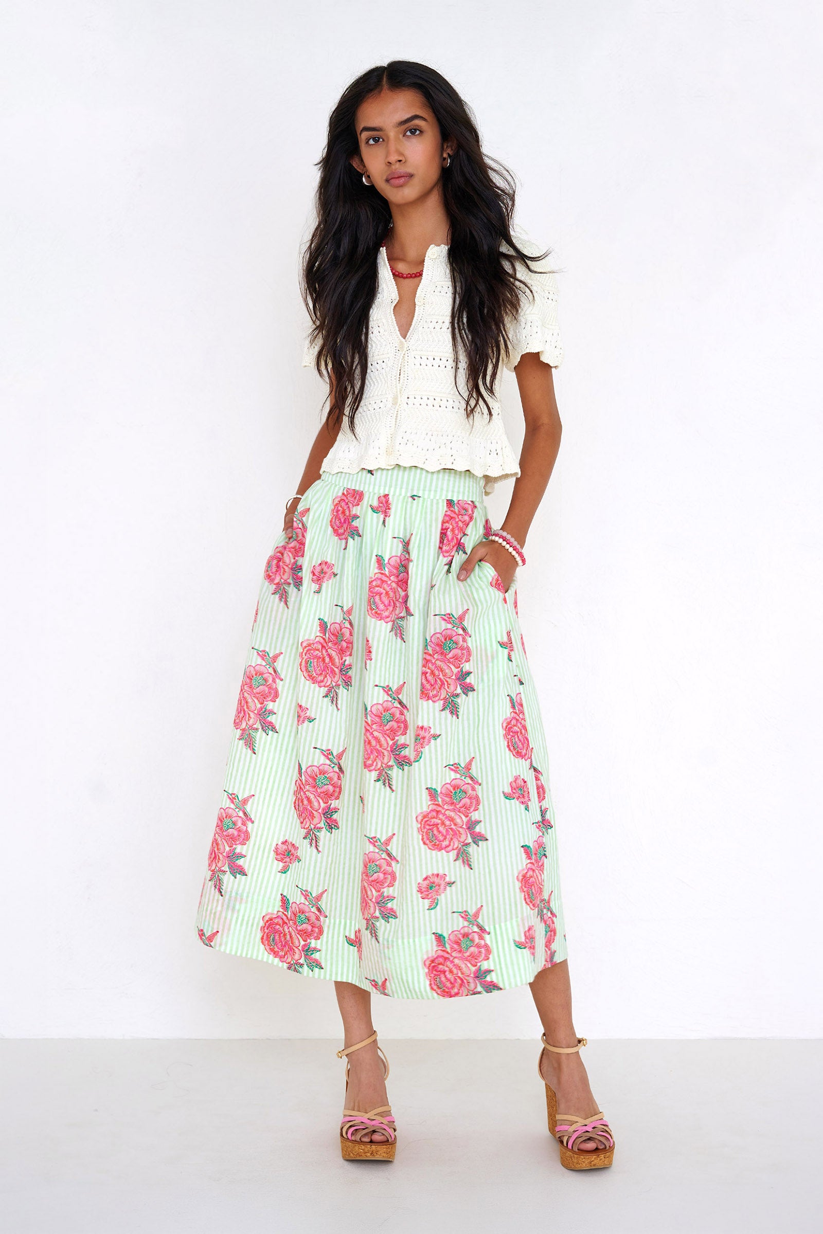 Magdalena Skirt Eliza Rose Pistachio